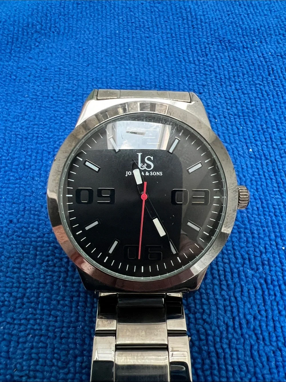 J&S Men's Stainless Steel Watch - Dark Grey Dial